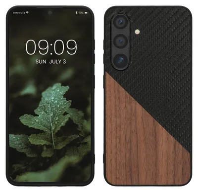 Produktbild von kwmobile Hülle kompatibel mit Samsung Galaxy S24 - Handyhülle - Handy Schutzhülle - Smartphone Cover - Dunkelbraun Schwarz