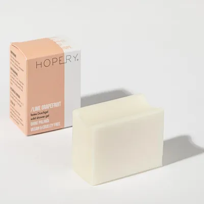 Produktbild von Hopery Vegane Naturkosmetik Festes Duschgel ohne Plastikverpackung - Lime Grapefruit Shower Bar