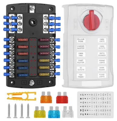 12-fach Sicherungskasten ATO/ATC wasserdicht mit LED-Anzeige