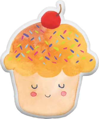 Produktbild von Mr. & Mrs. Panda Dekokissen Cupcake 45 cm - Weiß - Geschenk, Muffin, Plüschtier, Cupcakes, Küche Deko, Spruch, Motivation Sprüche, Kuscheltier, Wunder, Kuschelkissen