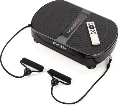 Obrázok produktu pre Vibračná vibračná doska Gymtek® - do 150 kg - 5 tréningových programov, 16 úrovní - 2 expanzné pásy - Bluetooth, diaľkové ovládanie, LCD - XP300
