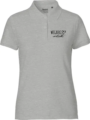 Produktbild von Huuraa Damen Polo Shirt Wegberg verliebt S Sport Grey Bio Baumwolle Fairtrade Poloshirt Geschenkidee