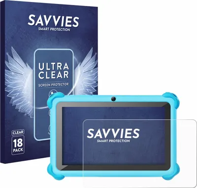 Produktbild von 18x Für zcobro KIDS710 7" Schutzfolie Savvies Displayschutz Display Schutz Folie Klar Transparent
