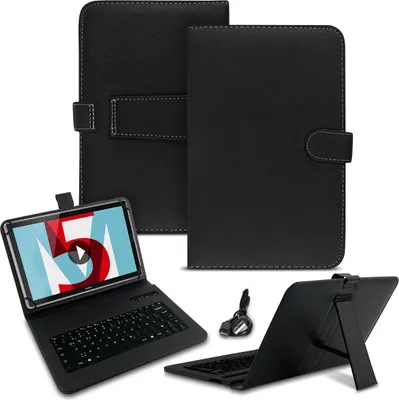 Produktbild von Tablet Hülle für Lenovo ThinkTab X11 Tasche Bluetooth Tastatur QWERTZ Case CoverFarben:Schwarz