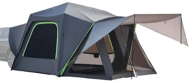 Produktbild von VEVOR SUV Zelt für Camping, 2,4 m L x 2,4 m B, wasserdichtes PU2000mm geräumiges Doppel-Layer-Design für 5-8 Personen, SUV Campingzelt mit Netzfenstern, inklusive Regenplane & Aufbewahrungstasche, für Outdoor-Aktivitäten, Hinten montierte Version-b, 10x10 ft