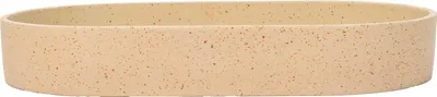 Produktbild von VIVANNO Pflanzschale Fiberglas SOLENA Schale, Arbanebeige matt mit Muster - 35x20x5 cm