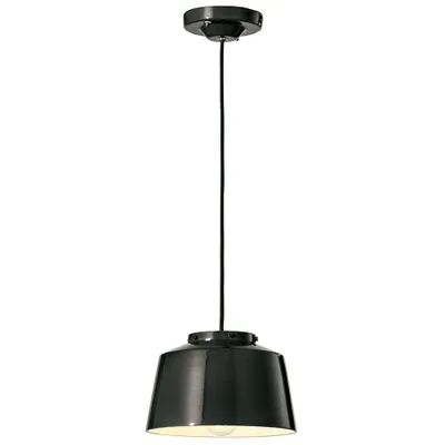 Image de Ferroluce 50's Lampe à suspendre noire ronde