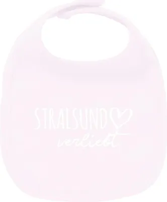Produktbild von Huuraa Unisex Babylatz Stralsund verliebt Geschenk Babypink  Baumwolle Stralsund Mitbringsel