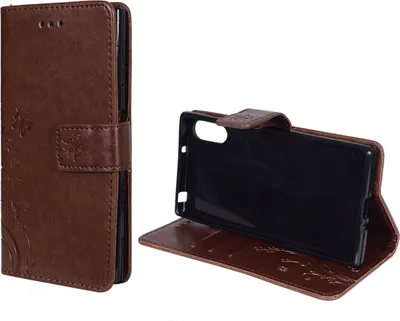 Productafbeelding van Beschermhoes met bloemenprint voor de Sony Xperia XZ, kleur: koffie
