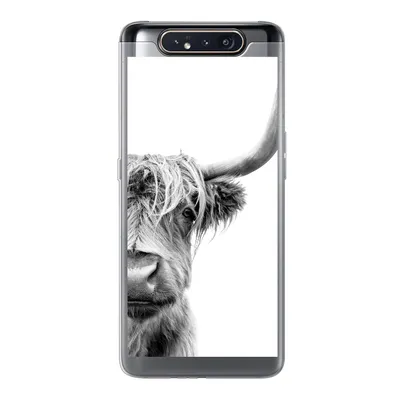 Produktbild von MuchoWow® Handyhülle Schutzhülle Hülle für Samsung Galaxy A80 Schottischer Highlander - Tiere - Schwarz - Weiß Silikon Softcase Handy Hülle - Schutzdeckel