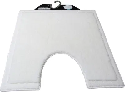 Produktbild von Batex WC-Vorleger mit Ausschnitt Toilettenvorleger Klovorleger Teppich 60x60 cm Silencio weiß