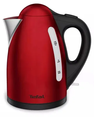 Produktbild von Tefal KI110511, 1,7 l, 2400 W, Schwarz, Rot, Edelstahl, Edelstahl, Wasserstandsanzeige, Drahtlos