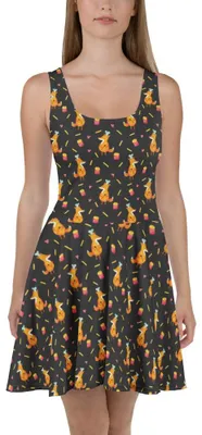 Produktbild von Mr. & Mrs. Panda Minikleid Fuchs Pommes L - Grau - Geschenk, Kleid, Muster, A-Linien-Kleid, Shirtkleid, Strandkleid, Pomes Frites, Sommerkleid