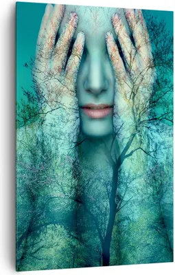 Produktbild von Bild auf Leinwand - Leinwandbild - Einteilig - Frau Natur Grafik - 80x120cm - Wand Bild - Wanddeko - Wandbilder - Leinwanddruck - Wanddekoration - Leinwand bilder - Wandbild - PA80x120-4254