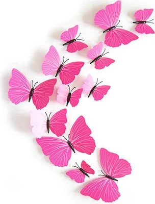 Produktbild von Oblique Unique 3D Schmetterlinge 12er Set Wandtattoo Wandsticker Wanddeko - Pink