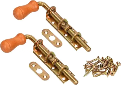 Produktbild von KOTARBAU® 2er Set Federriegel 150 mm Bolzenriegel Türriegel Grendelriegel Verzinkt Rostfrei Holzgriff Wetterfest Mit Federung Torriegel