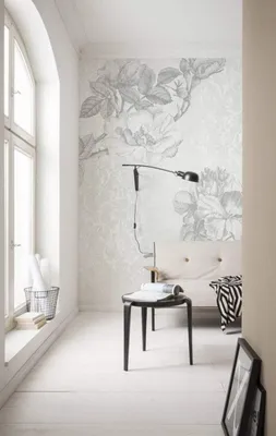 Zdjęcie produktu dla Tapeta flizelinowa Komar - Baroque Grey - rozmiar: 200 x 250 cm (szerokość x wysokość) - 2 panele, sypialnia, salon