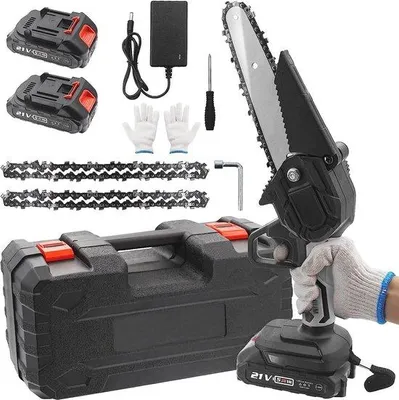 Produktbild von Elektrische Mini-Kettensäge 15 cm für Bäume und Holzsplitter