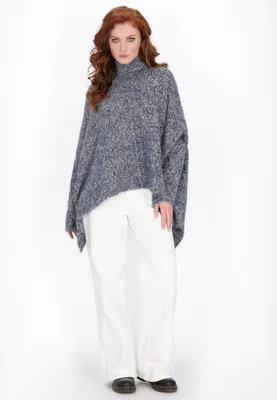 Produktbild von SAPORTA damen Poncho - marinebrandmelange, M/L