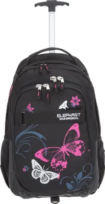 Produktbild von Schultrolley 3 Teile Set Mädchen Elephant Hero Signature Trolley Rucksack Schulranzen Sporttasche Mäppchen Box 12680 Butterfly Pink tsmb