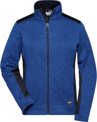 Produktbild von Pflegeleichte Strickfleece Jacke im Materialmix royal-melange/navy, Gr. 3XL