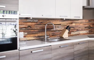 Produktbild von Küchenrückwand Folie selbstklebend HOLZWAND 260 x 60 cm - Klebefolie - Dekofolie - Spritzschutz für Küche -