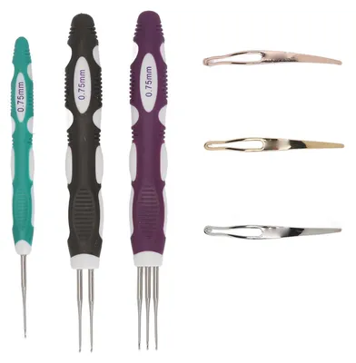 Zdjęcie produktu dla 6 sztuk 0,75 mm Dreadlocks Szydełko Narzędzie do tkania włosów 1 2 3 Hak Dreadlock Interlocking