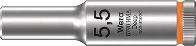 Produktbild von Wera Steckschlüsseleinsatz 1/4", Leuchtorange, 5.5 mm