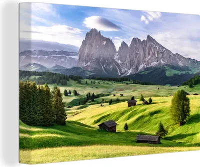 Obrázek produktu pro OneMillionCanvasses® - Obraz na plátně - 140x90 cm, Hory a Dolomity, nástěnné umění tisk nástěnné dekorace