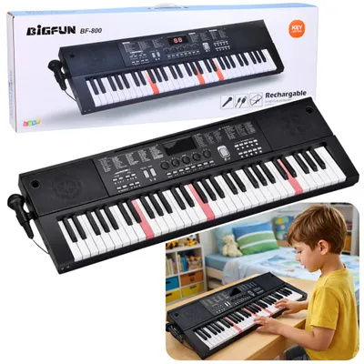 Produktbild von Keyboard-E-Piano mit Mikrofon, 200 Klangfarben, 61 Tasten, 78 cm