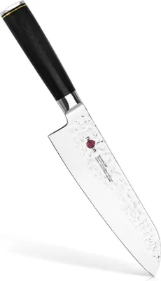 Image de Couteau Fissman-Kensei Kojiro Santoku, acier AUS-8, 18 cm, argent/noir