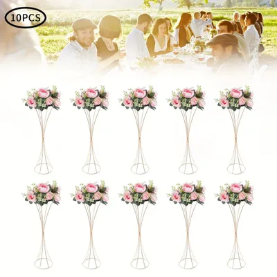 Produktbild von Gläserne Vase – Tulpenvase – Blumenvase – Dekorationsvase – Tischdekoration für Hochzeiten – Goldener Metallrahmen