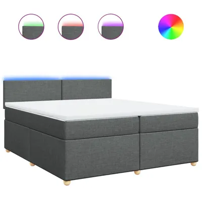 Produktbild von Boxspringbett mit Matratze Dunkelgrau 200x200 cm Stoff