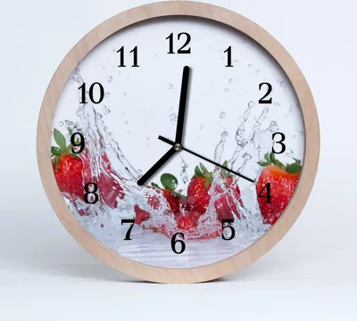 Produktbild von Holzuhr 30fi cm wanduhr - Erdbeer-Frucht