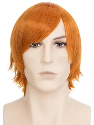 Obrázok produktu pre Paruka cosplay, anime, oranžová, syntetická, krátka, vrstvená, s ofinou, pre dámy a pánov