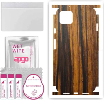 Produktbild von apgo Rückseite + Seiten Schutzfolie, Skin, kompatibel mit Google Pixel 4 XL, Hinten Displayschutzfolie aus Vinylfolie, kratzfest, einfache Montage - Tigerwood