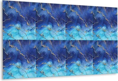 Produktbild von Vinyl-Fliesen – Aufkleber Sticker für Küche und Bad PVC Fliesen, Blauer Marmor - 100 cm x 50 cm