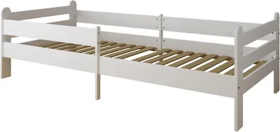 Productafbeelding van RIKO Kinderbed 90x200 cm Wit met Uitvalbeveiliging en Lattenbodem