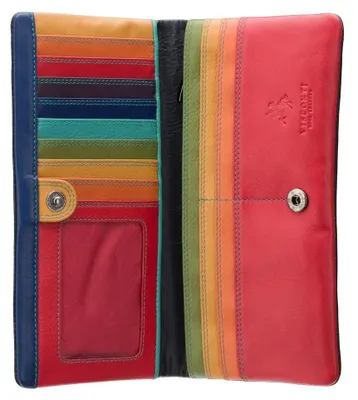 Image de Portefeuille en cuir pour femmes, marque Visconti, couleur noire, dimensions : 19 x 9,5 cm