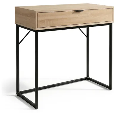 Produktbild von Konsolentisch Loft-Stil MODENA 1 Schublade 80 cm Sonoma Eiche Schwarze Beine
