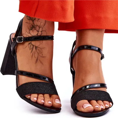 Produktbild von Glänzende High Heel Sandalen schwarze Alicia 37