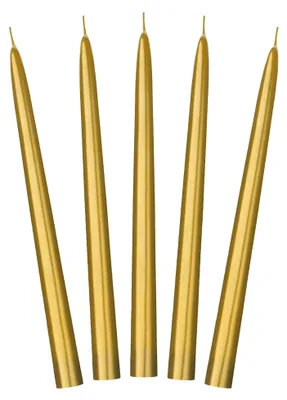 Produktbild von Spitzkerzen 24 cm, 10 Stück | Gold Metallic