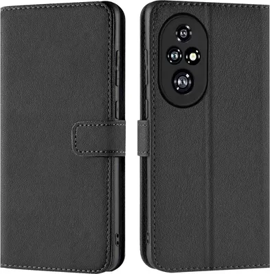 Produktbild von Conie Klapp Tasche für Honor 200 Pro Kartenfach Rundumschutz Hülle in Schwarz