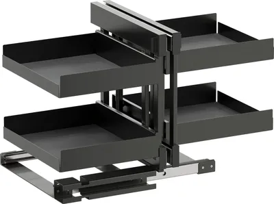 Produktbild von Vauth Sagel VS Cor Flex Eckschrank Auszug Set Essentio für Küchenunterschränke mit KB 1200mm inklsusive Ablage mit Antirutschmatte, lava