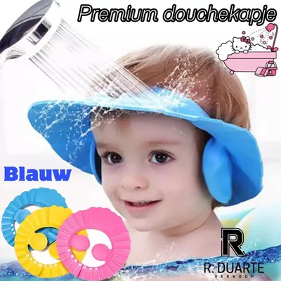 Produktbild von Jumadas Duschhaube/Cap/Cap: Blau, für Baby, Kleinkind & Kleinkind – mit Ohrenschutz!“