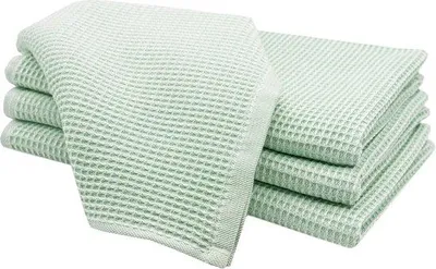 Productafbeelding van Famanu set van 4 groene keukendoeken, 50x70 cm - gemaakt van biologisch katoen
