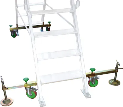 Produktbild von Facal 2 teleskopische Fahrbalken mit Lenkrollen und 2 starren Streben 4-8 Stufen 120 cm Plattform