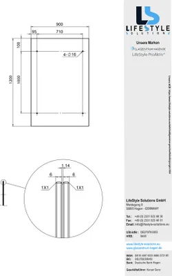 Produktbild von Glaszentrum Hagen 120x90 cm Glasvordach Grau BK-S