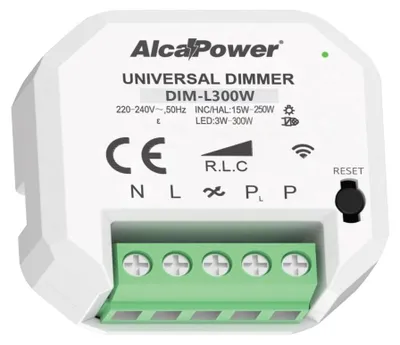 Zdjęcie produktu dla Alcapower Smart Dimmer 220-240V AC 300W do lamp LED, CFL, żarowych i halogenowych, sterowanie aplikacją, oświetlenie domowe i profesjonalne