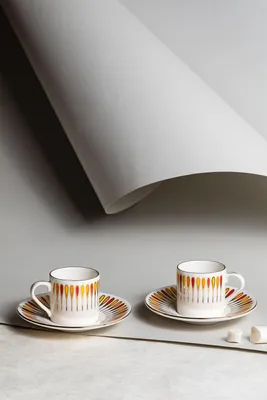 Productafbeelding van Hermia Concept, Elegante koffiekopjes set (4 stuks) - 100% porselein, handgemaakt